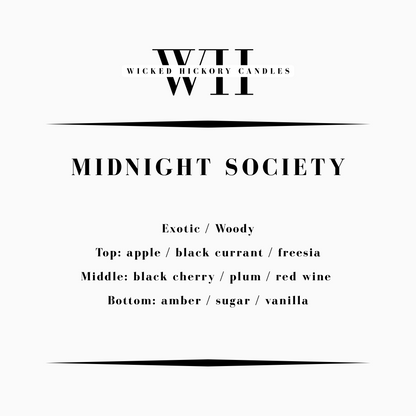Midnight Society, 16oz Wickless Candle